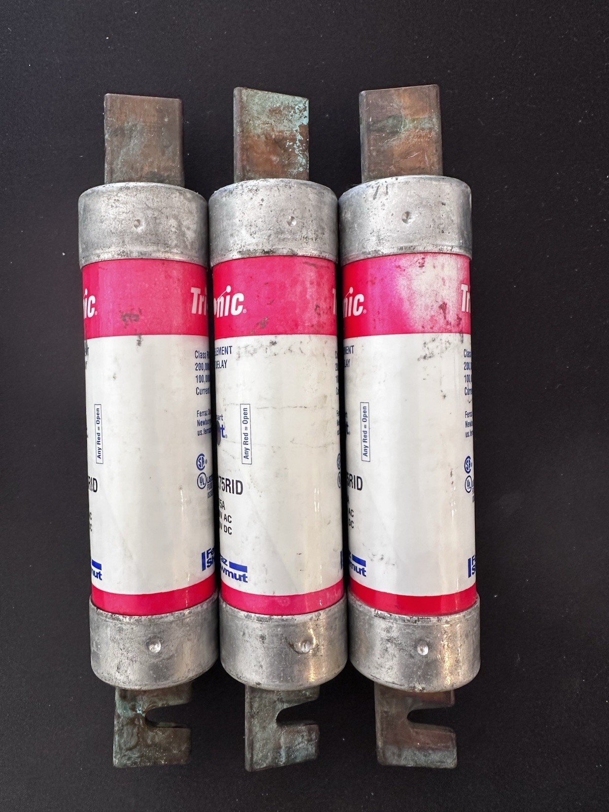 Ferraz Shawmut TRS175RID Blade Fuse Rk5 175a Amp 600v-ac/dc set of three