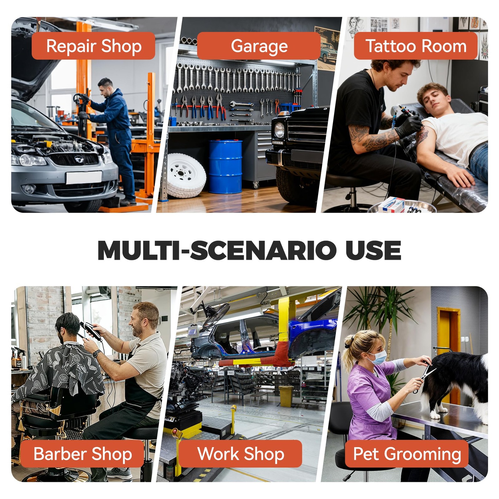 Shop Stool with Wheels for Garage, Mechanics Rolling Chair with Backrest, Adjust