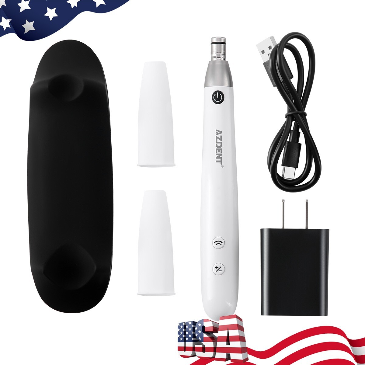 Cordless AZ Dental Electric Hygiene Prophy Handpiece 360° Swivel+2 Prophy Angles