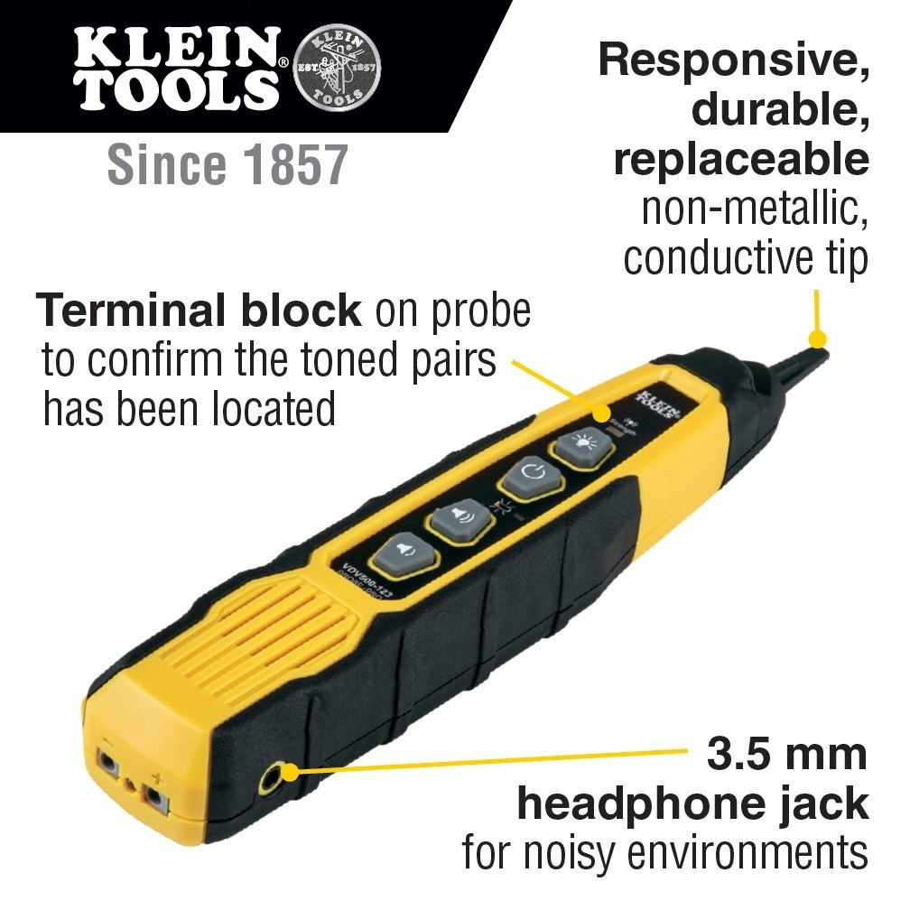 Klein Tools VDV500-820 Tone & Probe PRO Wire Tracing Set Pouch Batteries