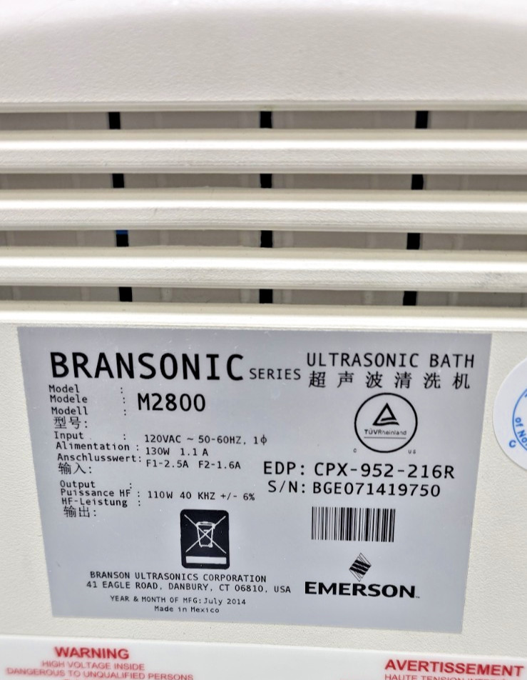 Branson M2800 Mechanical Ultrasonic Bath