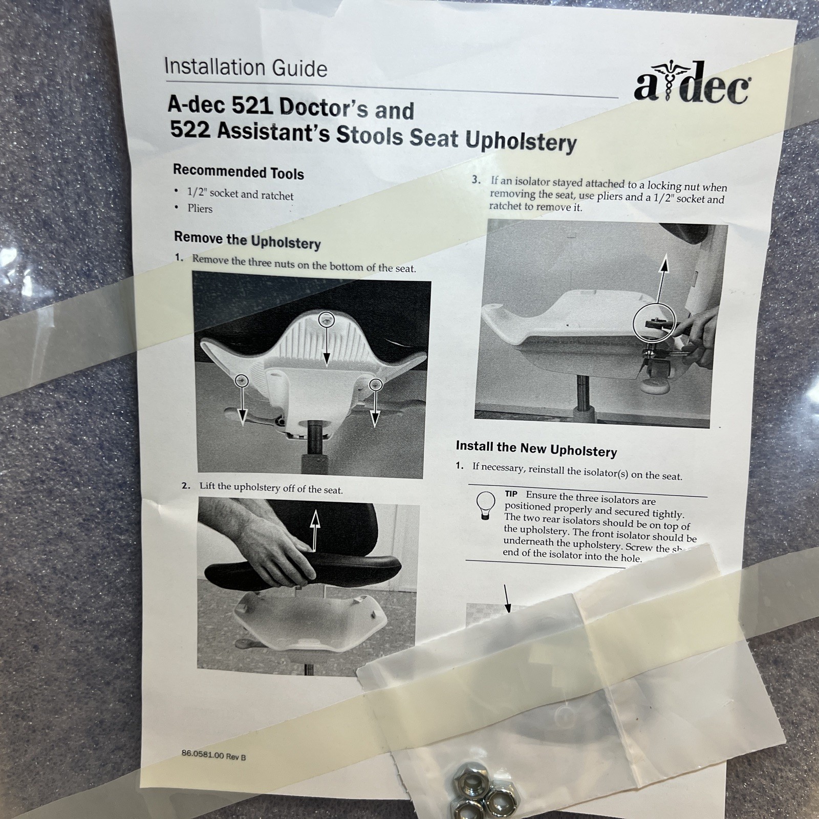 Adec A-Dec 511/522 Doctor Stool Upholstery Seat Cushion only