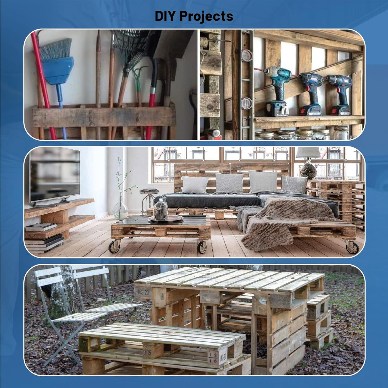 Heavy-Duty 48×24 Wooden Pallet Kit, 5-Pack, Stackable & Reusable, Pinewood
