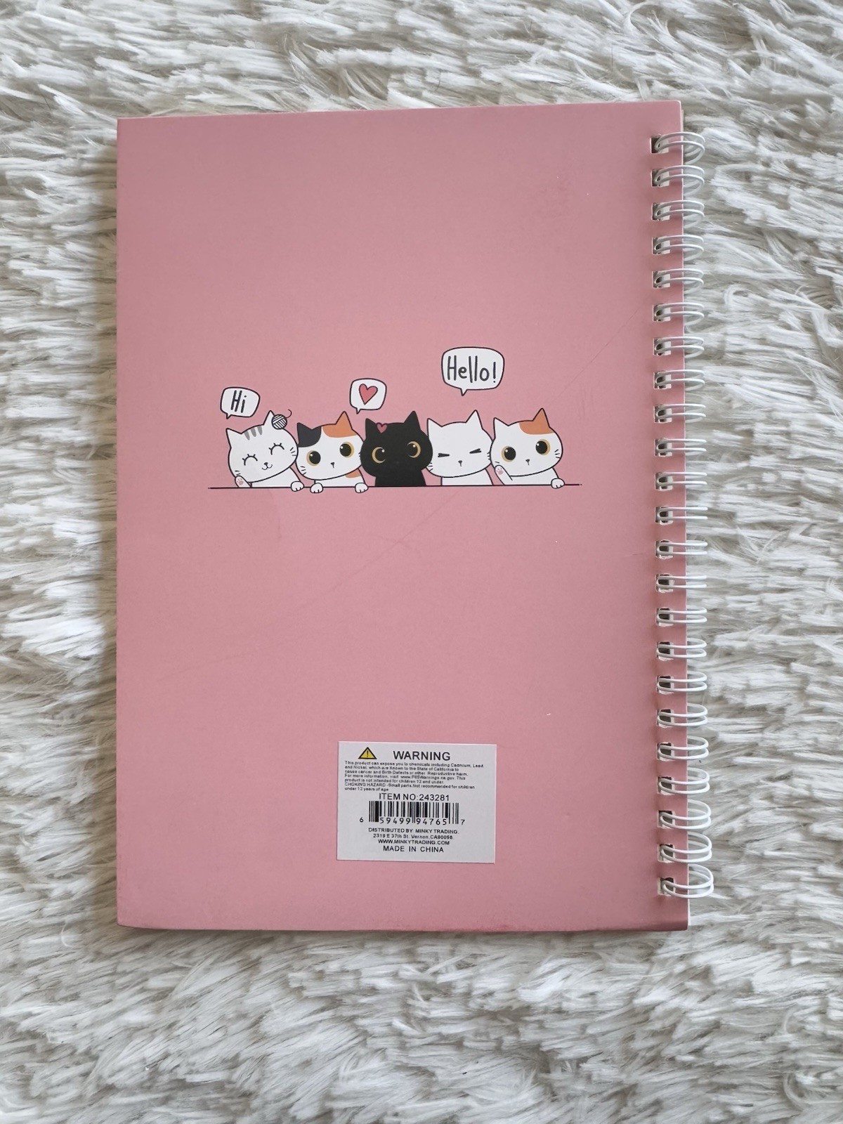 Have A Nice Day Cat Lover Pink Journal A5 Spiral Notebook Lined Ruled