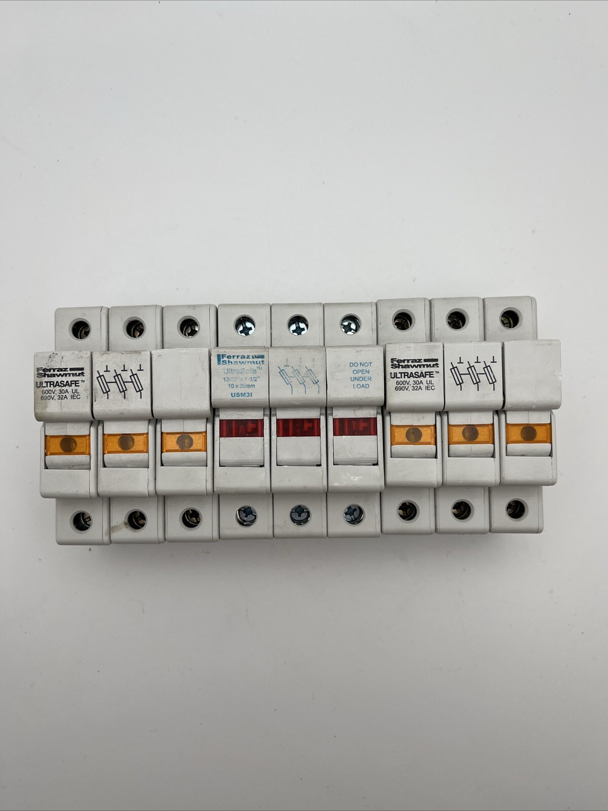 Lot Of 3- Ferraz Shawmut USM31 Fuse Holder 30A 600V Y219073