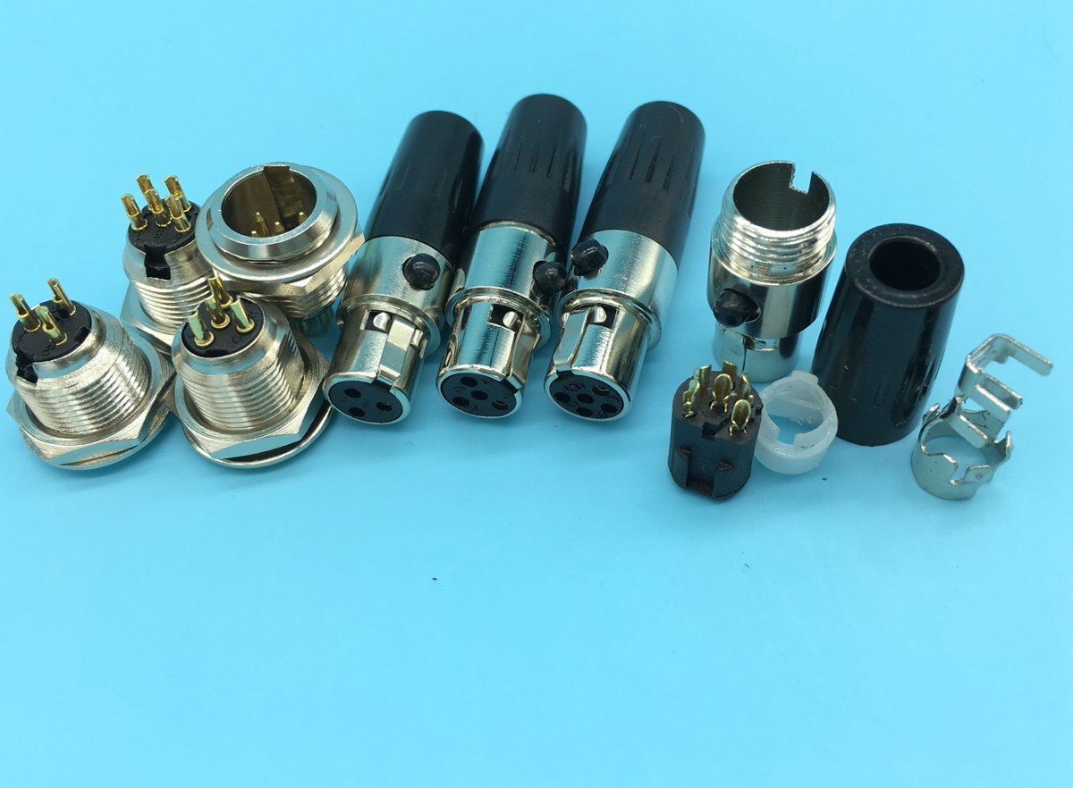 3pin 4pin 5pin 6pin Mini XLR Audio Microphone connector Male/female plug Adapter