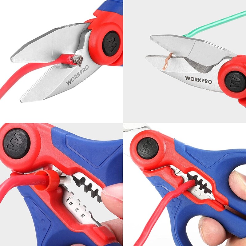 WORKPRO Electricians Scissors 6.4-INCH Professional Electrician Shears Stainless