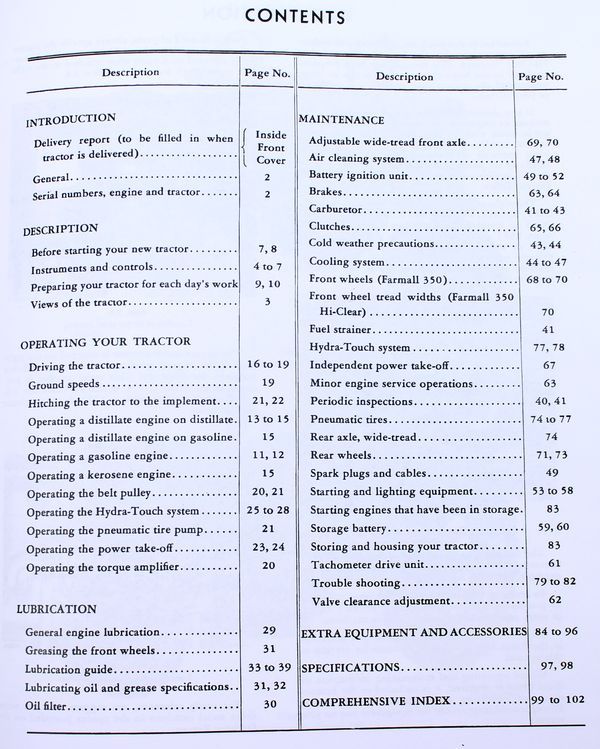International Farmall 350 Gas Tractor Owners Operators Printed Manual Ihc Ih