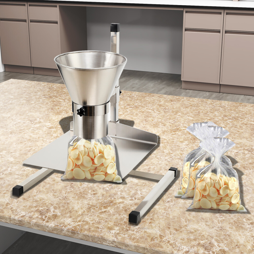 Stainless Steel Feeding Hopper Manual Filling Package Funnel with Bracket 4» US
