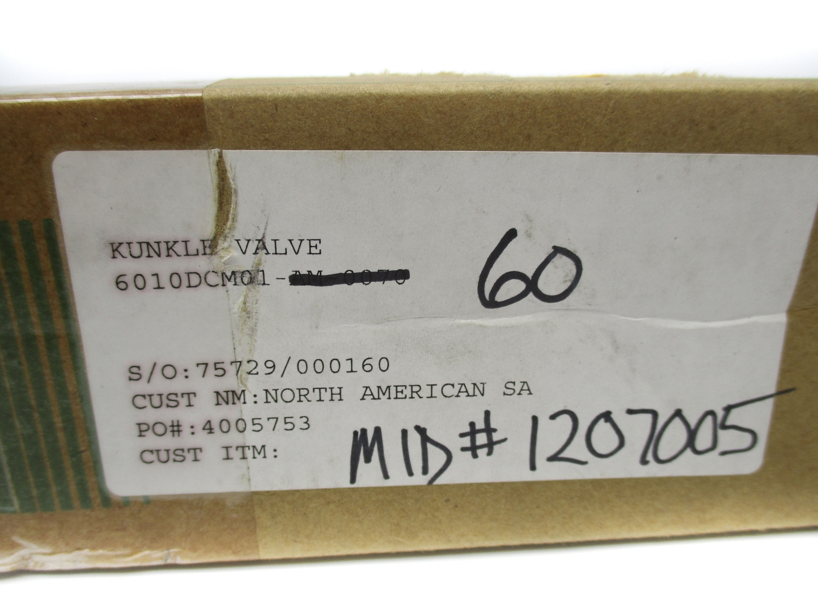 KUNKLE 6010DCM01-LM 60.0PSI NSMP