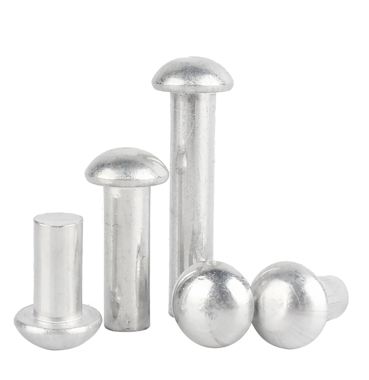 Aluminium Solid Round Head Rivets, DIN 660, Sizes M2-M8, Lengths 3-50mm