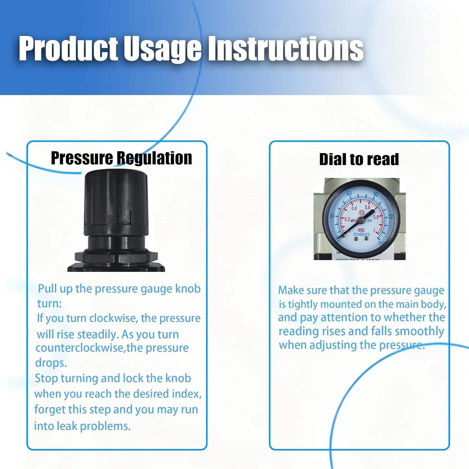 3/8″ NPT Compressed Air Filter Regulator Combo with Semi-Auto Drain 0-150 PSI