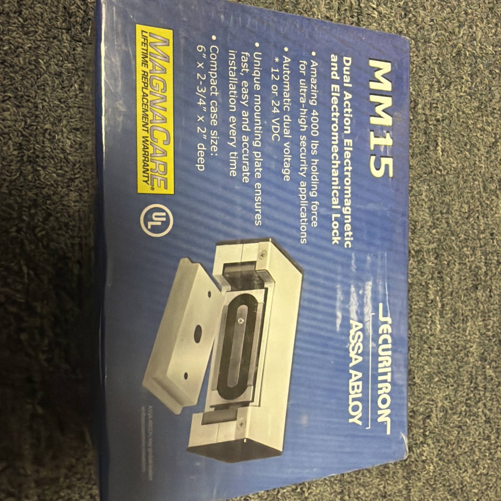 Securitron MM15 Magnetic Mechanical Lock 4,000 LBS