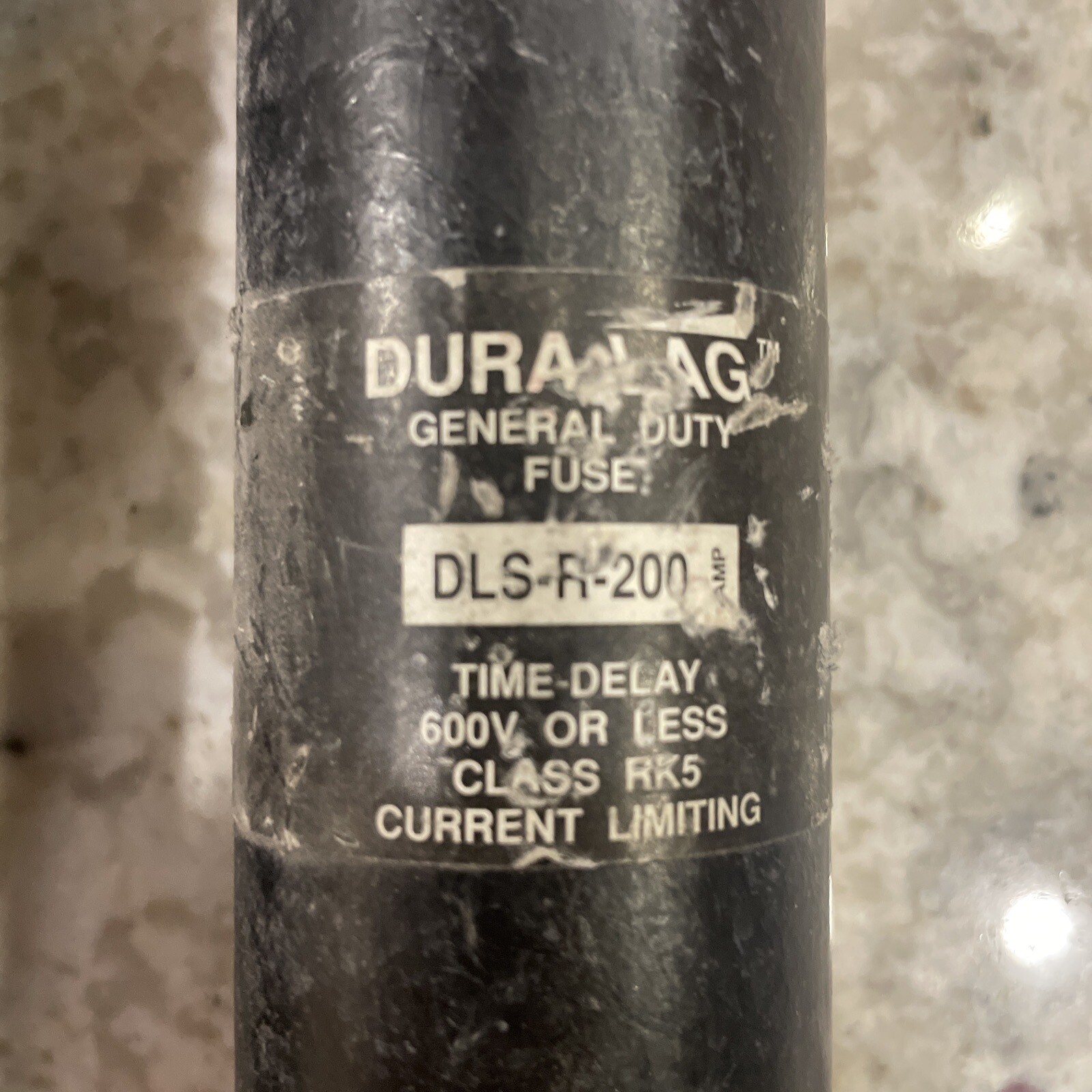 BUSSMANN DURA-LAG DLS-R-200 GENERAL DUTY TIME DELAY FUSE600V 9 1/2″ long(QTY2 )
