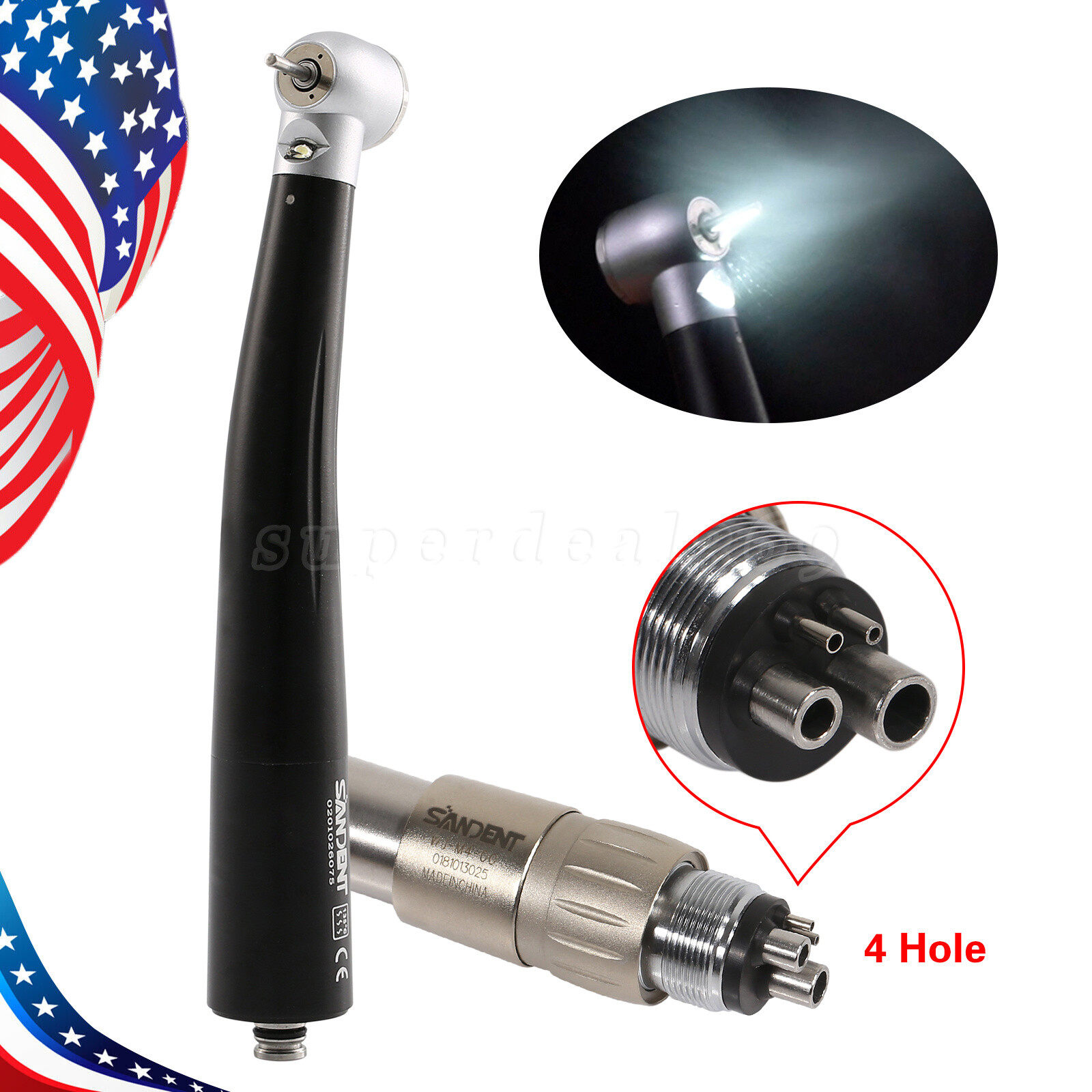 1-5* NSK Style Dental LED E-generator High Speed Handpiece /4Hole Coupler OR