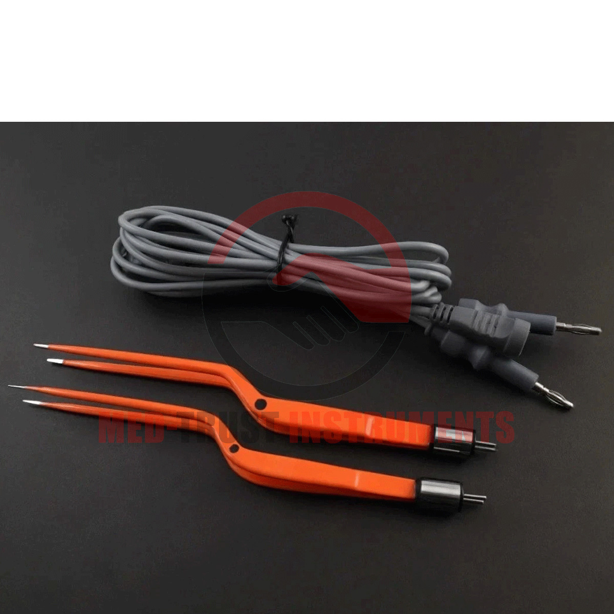 Bipolar Bayonet Forceps 0.5 & 1.5 mm, 20 cm Non Stick w/ Reusable Cable
