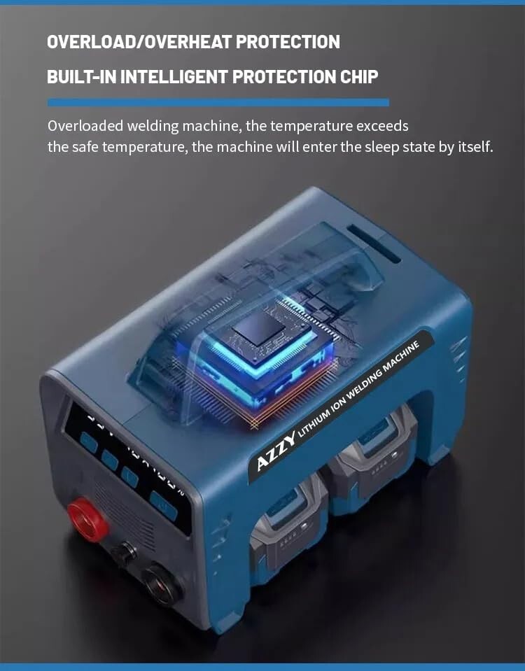 Azzy Lithium Battery Powered 165 amp Stick Welder IGBT LCD Digital Display 9lb