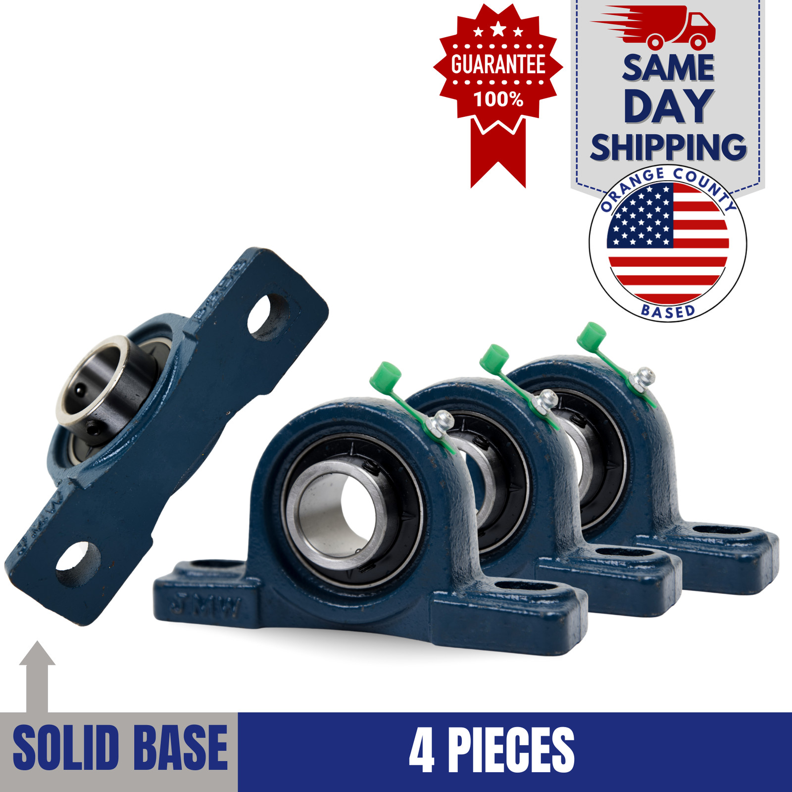 UCP204-12 Pillow Block Bearing 3/4″ Bore 2 Bolt Solid Base (4PCS)