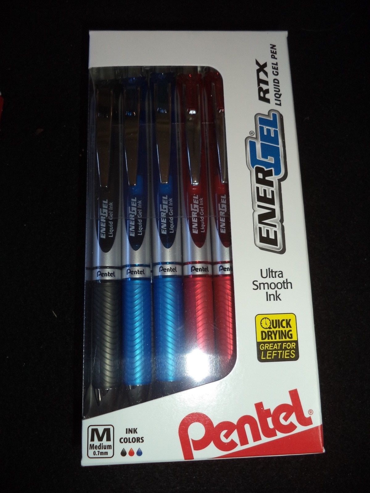 12 Pentel ENERGEL RTX Liquid Gel Pens BLUE M X1070 0.7mm FREE SHIP 072512259429