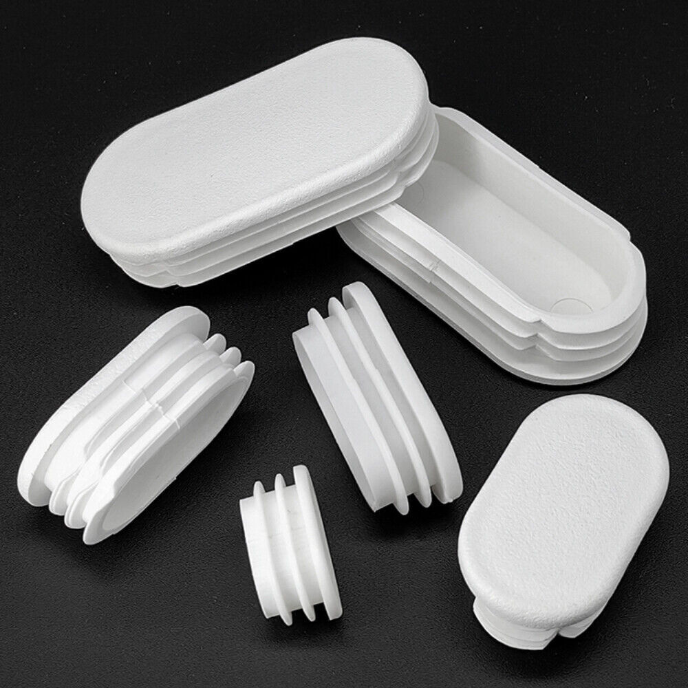 Oval Plastic Pipe Tube Insert Plugs Bungs Furniture End Caps Black Grey White