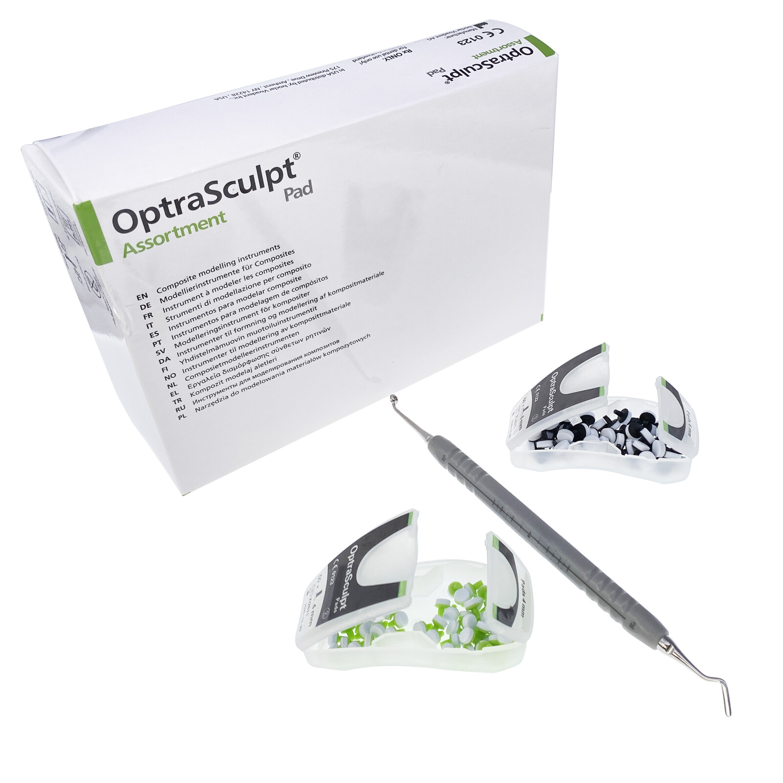 Dental OptraSculpt Foam Pads Kit Veneer Composite Resin Filling Spatula Handle