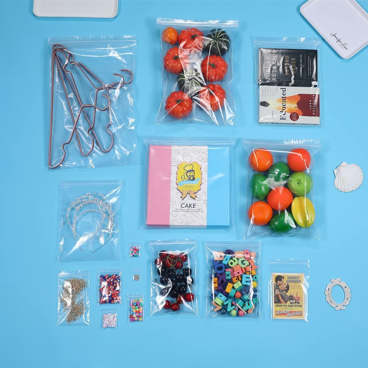 200 PCS Clear Zip Lock Bags 3×4 Inch 2.4 Mil Reclosable Plastic Storage Bags
