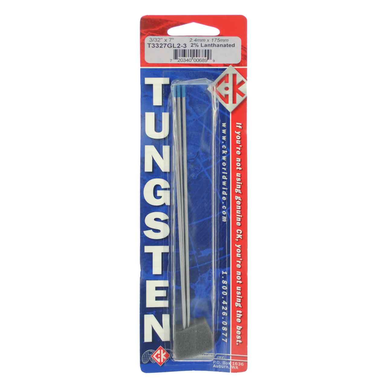 CK T3327GL2-3 2% Lanthanated Tungsten Electrode 3/32″ X 7″ 3 pack