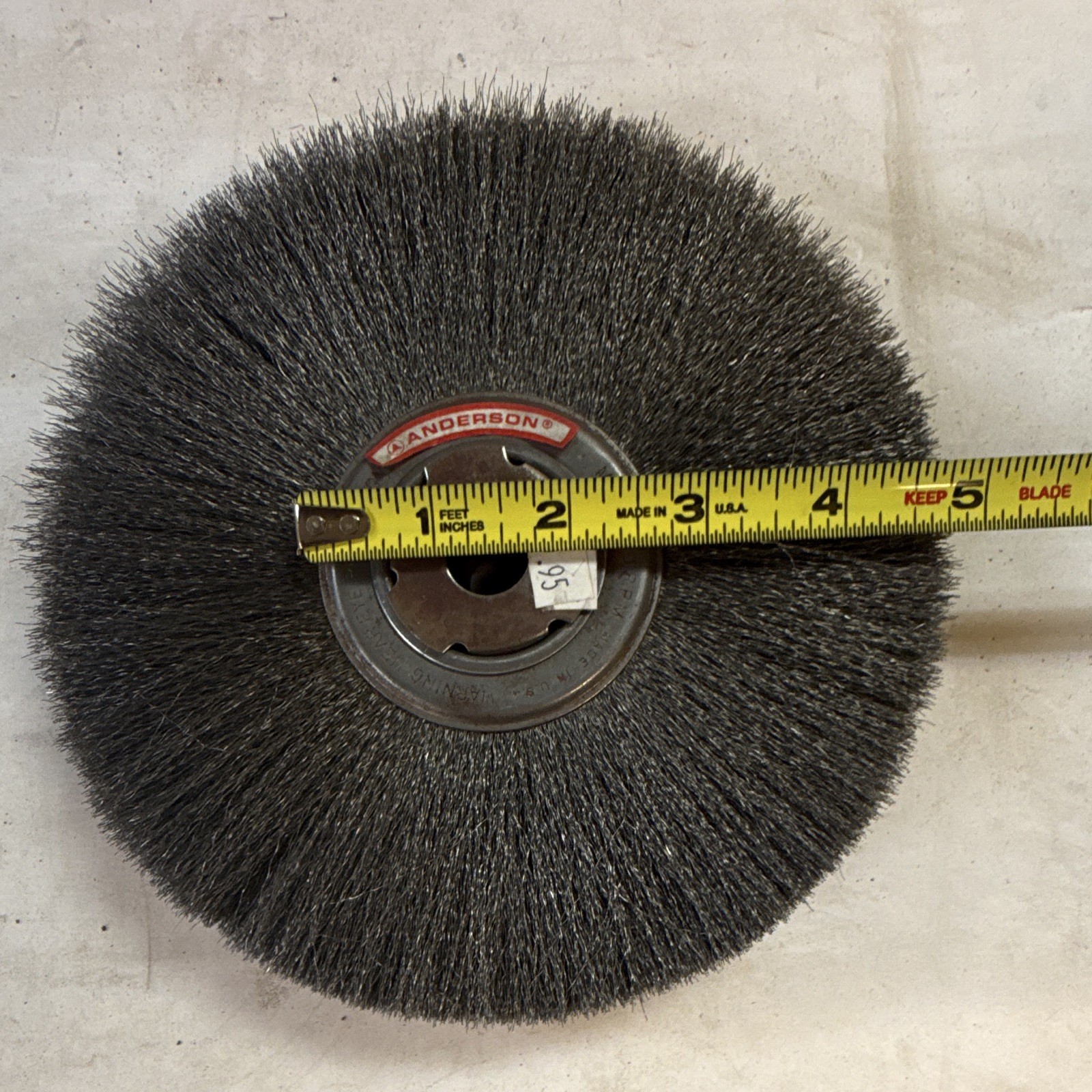 Anderson Crimped Steel Wire Wheel Brush, Arbor Hole, 6 in Dia, 0.010 in Wire