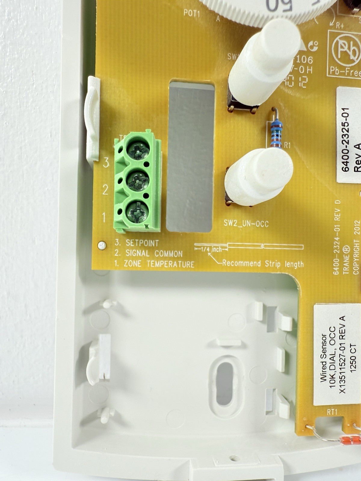 🇺🇸 TRANE 6400-2325-01 REV A Temperature Wired Zone Temperature Sensor