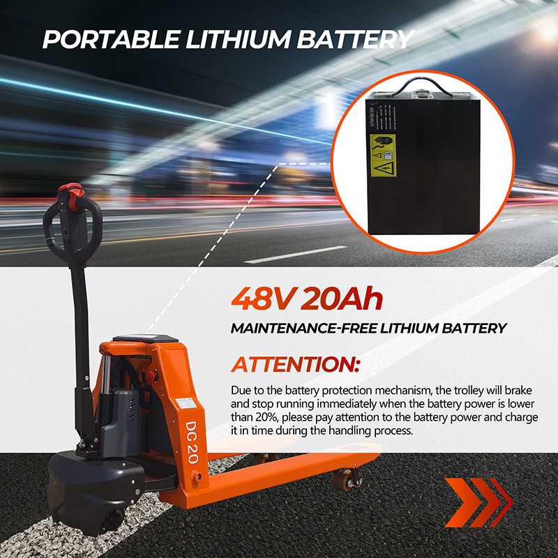 4400LBS Fully Electric Pallet Jack Truck Powered Lithium Battery 48″ x 27″ Forks