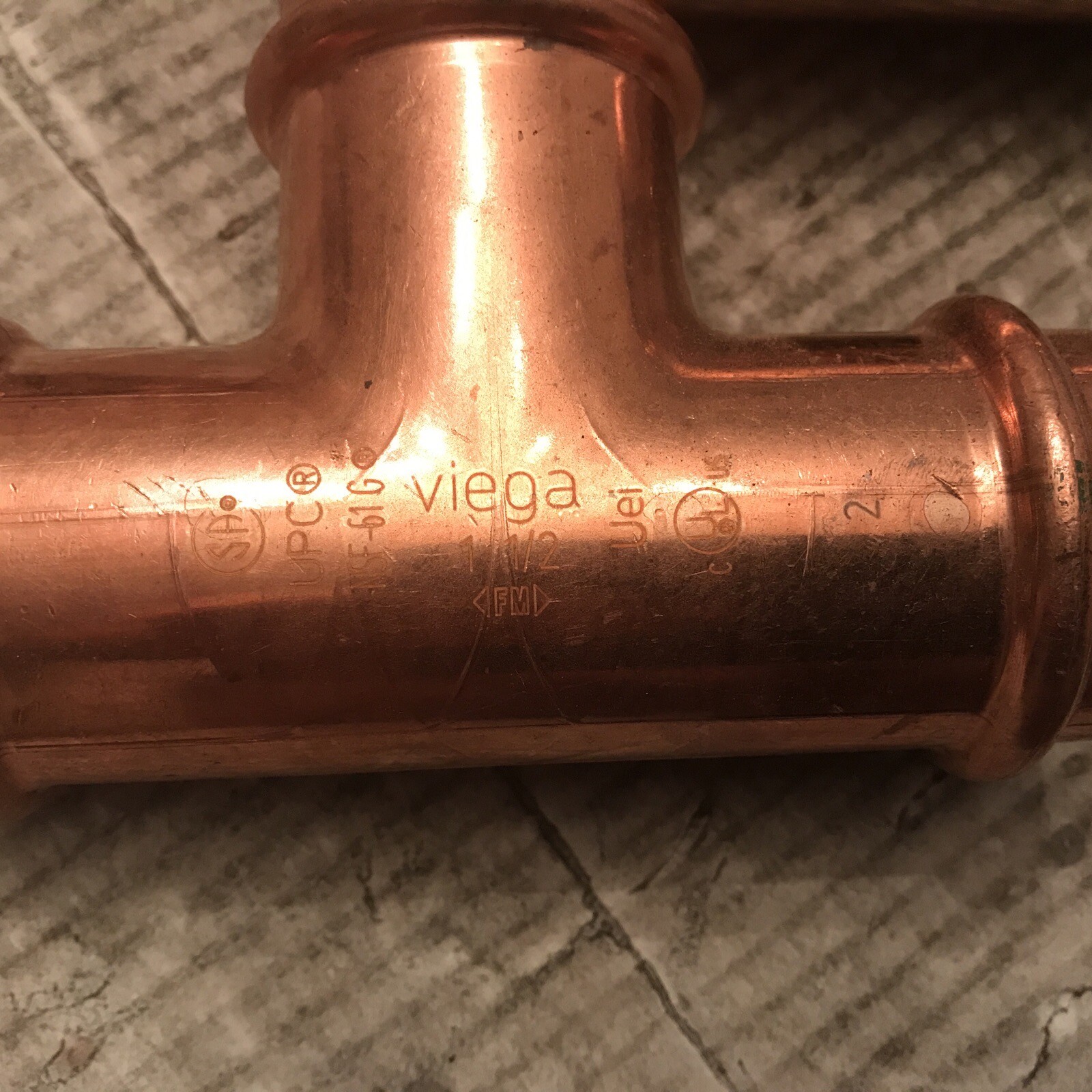 Lot Of 2 Streamline Viega EPC NIBCO Copper 1-1/2″ × 1-1/2″ × 1-1/2″ Press Tee