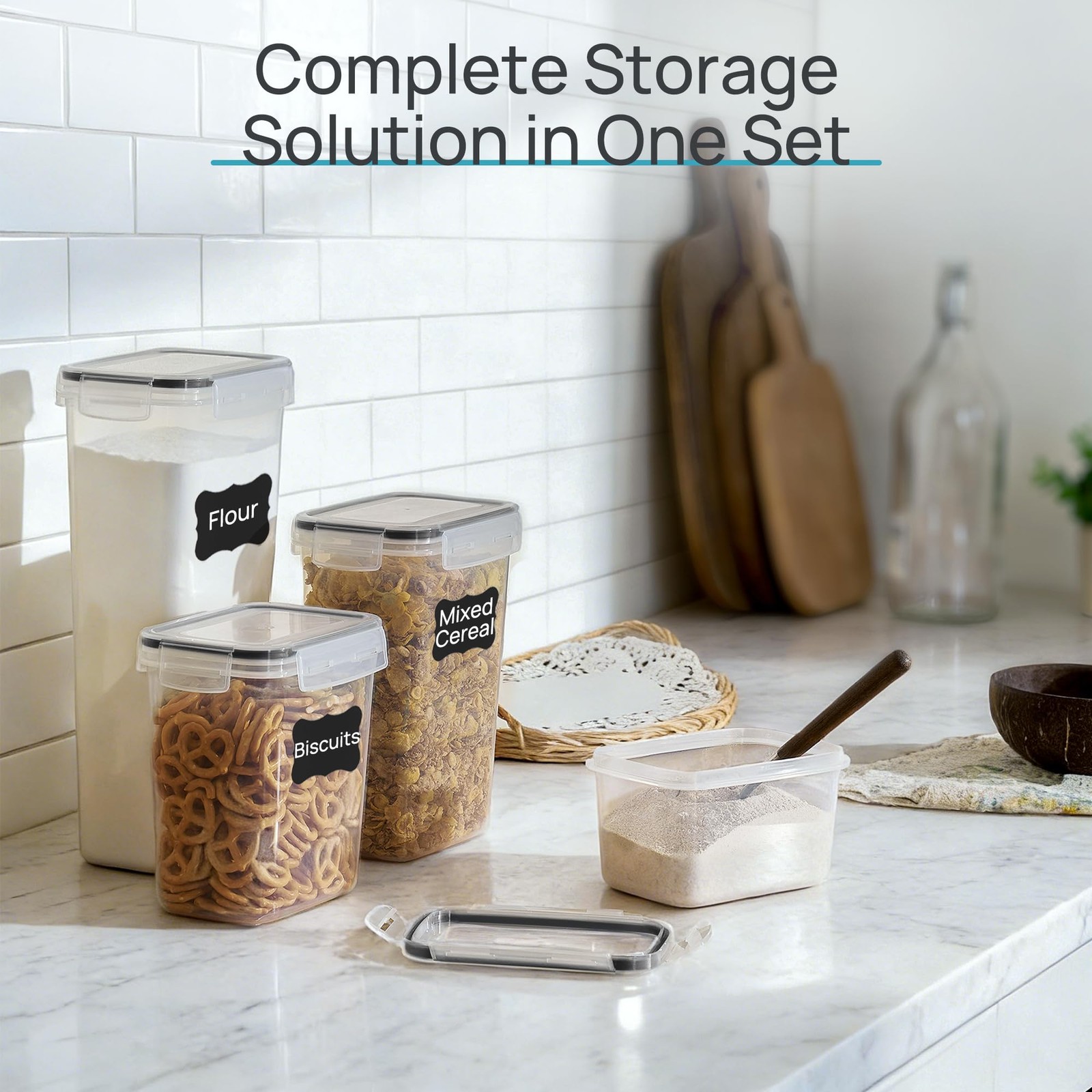 Airtight Food Storage Containers Lids Vtopmart 24 Pcs Plastic Kitchen And