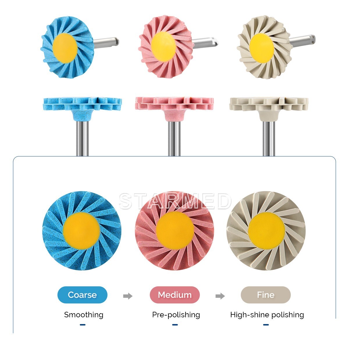 Dental Diamond Impregnated Polishing Wheels Zirconia Porcelain Polishing Burs