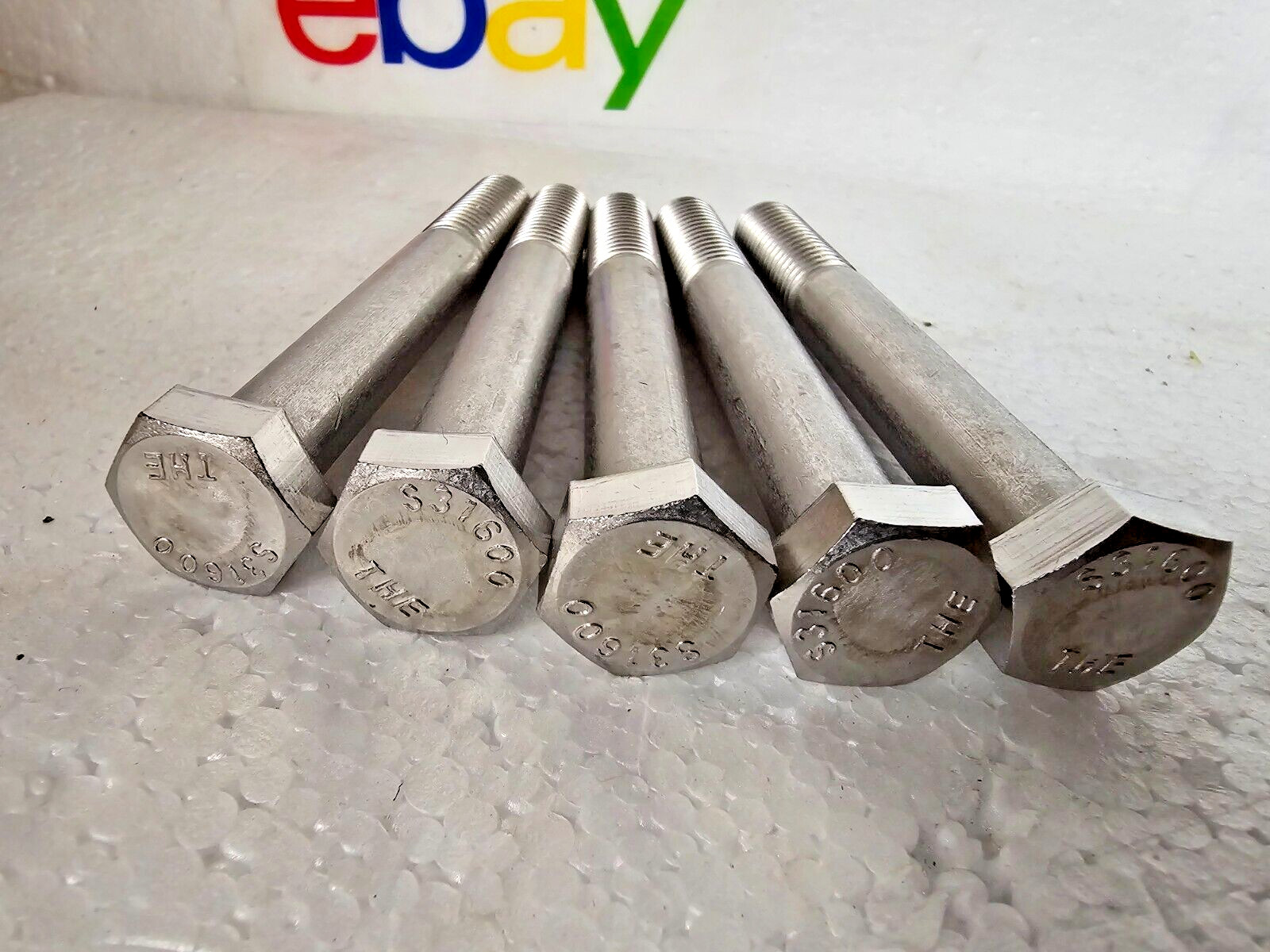 (5) 316 STAINLESS 1/2-13 X4 Hex Bolts Cap Screw Partially Threaded «BEST PRICE»