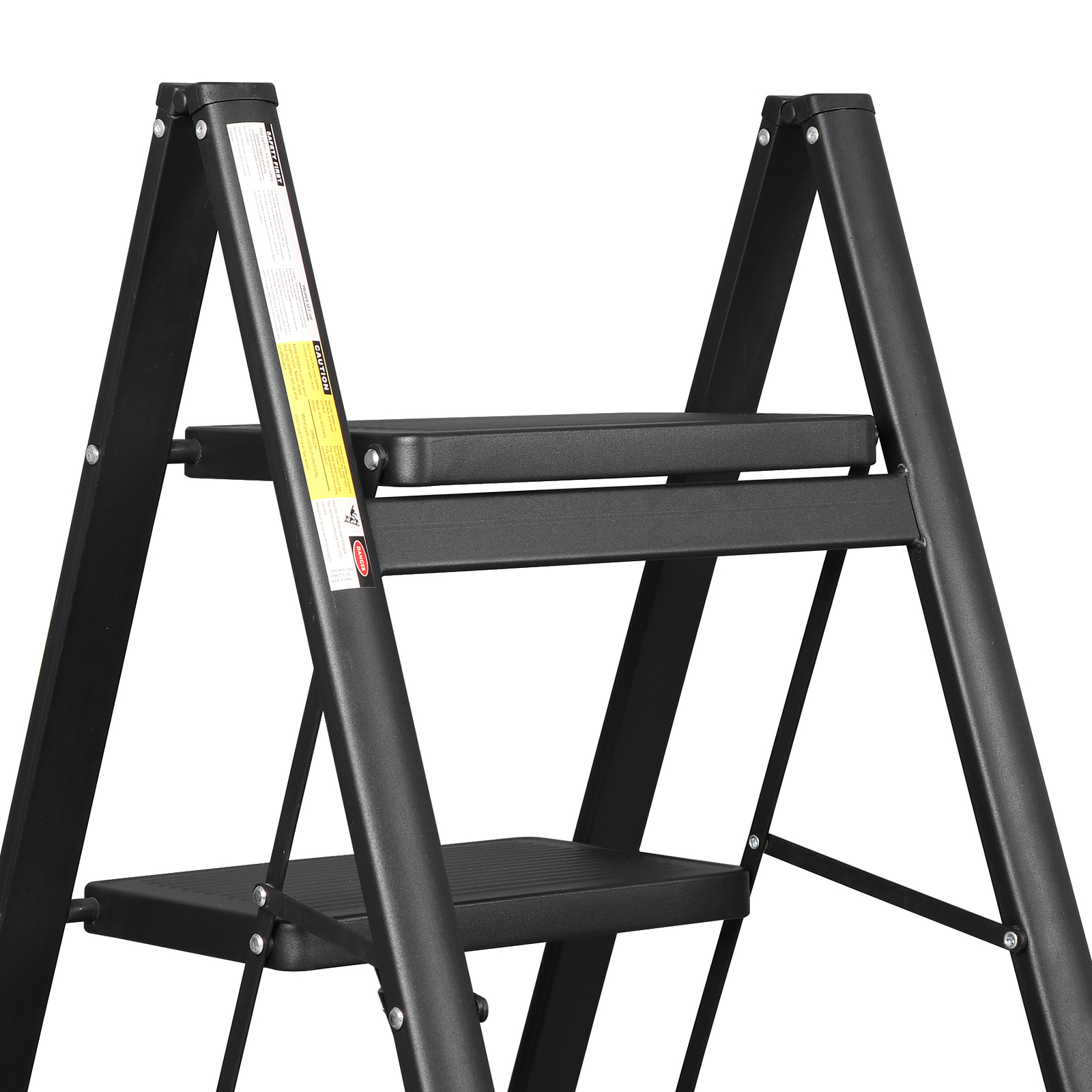 Step Ladder 3 Step Folding Step Stool 330 Lbs for Home Tall Kitchen/Closet Black