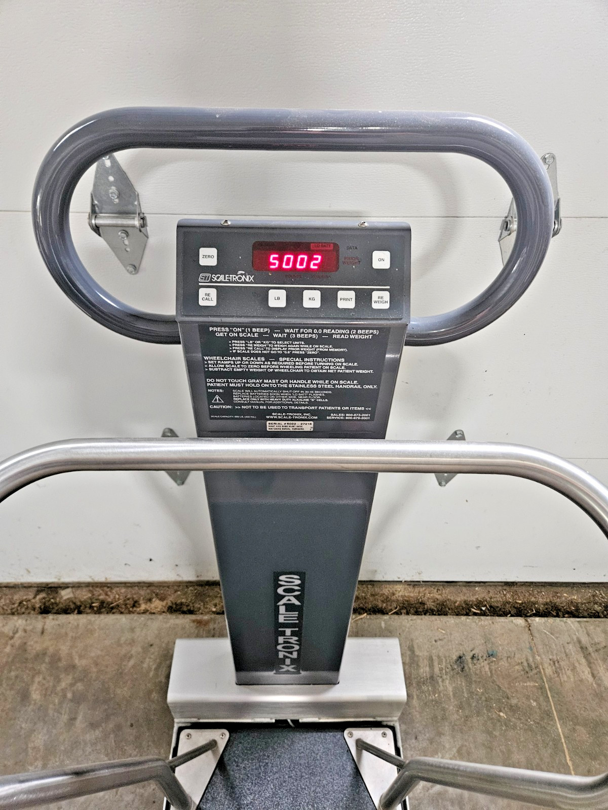 Scale-Tronix ST 5002 Portable W/Wheels, Stand On, Medical Digital Scale.