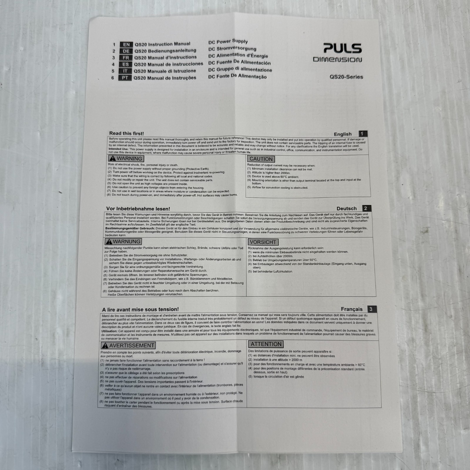 Puls Dimension QS20.481 DC Power Supply TESTED! 48v 480w/720w Out 100-240v In