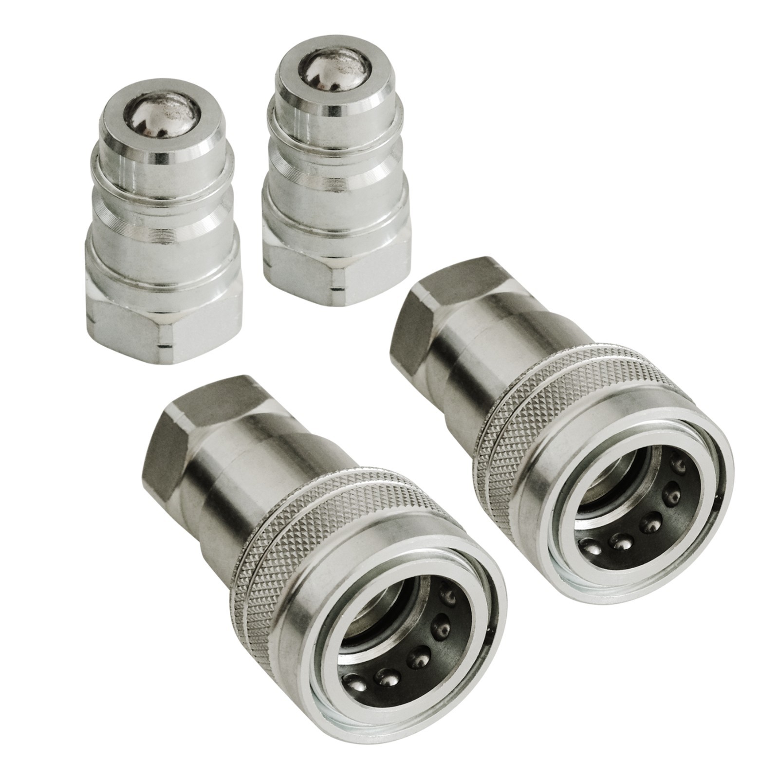 1/2″ Ag Hydraulic ISO 5675 Quick Connect Tractor Couplers with Dust Cap – 4 SET