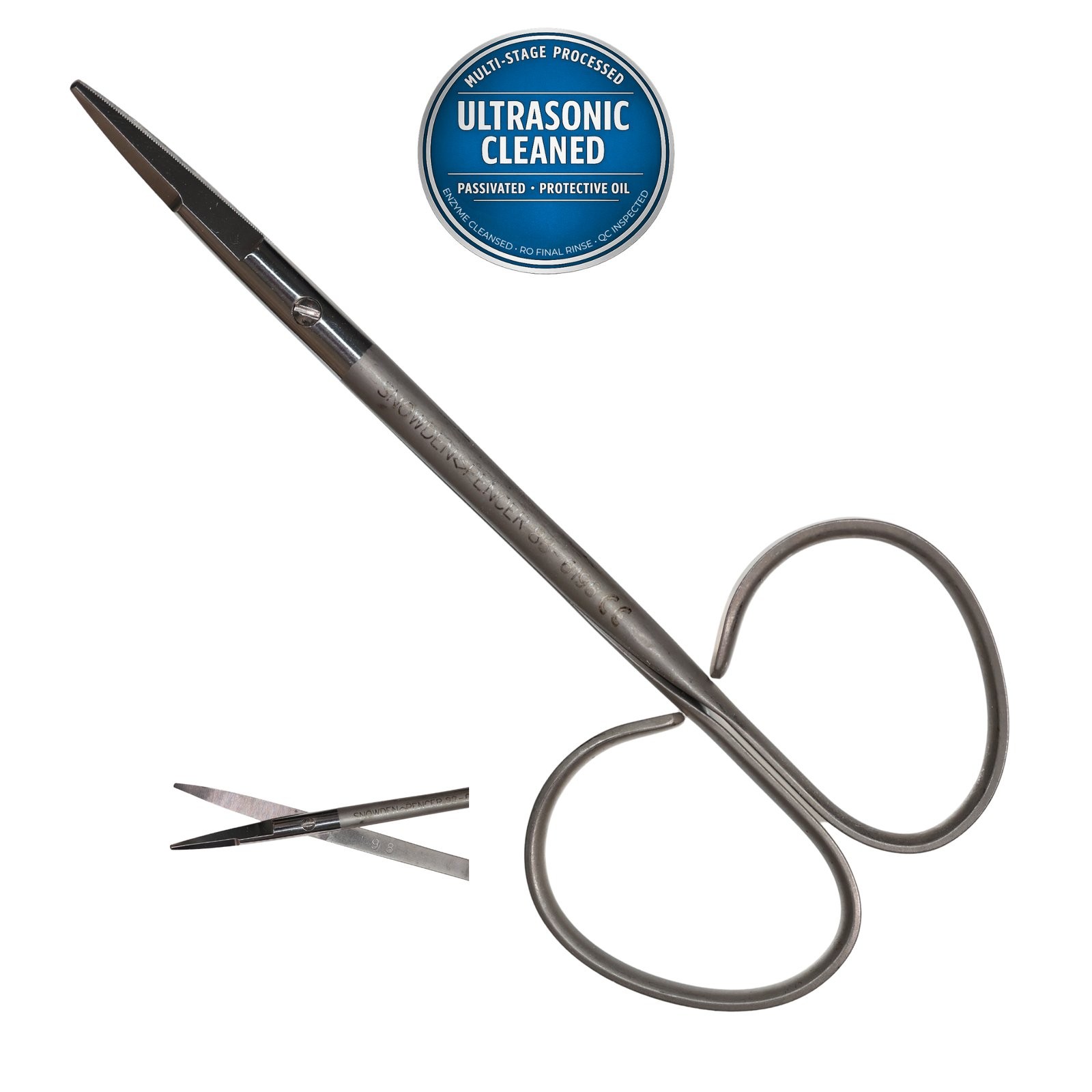 Snowden-Pencer 88-6196 Kaye Scissors, Curved, Serrated, B/B, 4-1/4in