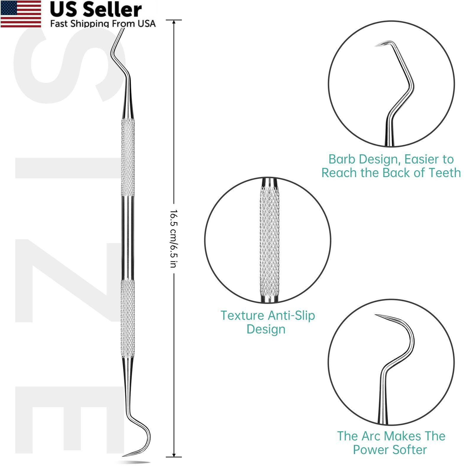Professional Dental Scraper Tool Stainless Steel Dentist Pick Teeth Cleaner USA