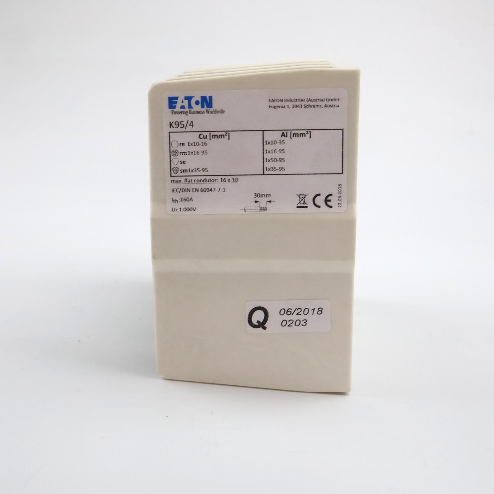 Eaton Terminal Block K95/4 27390 160A NOV