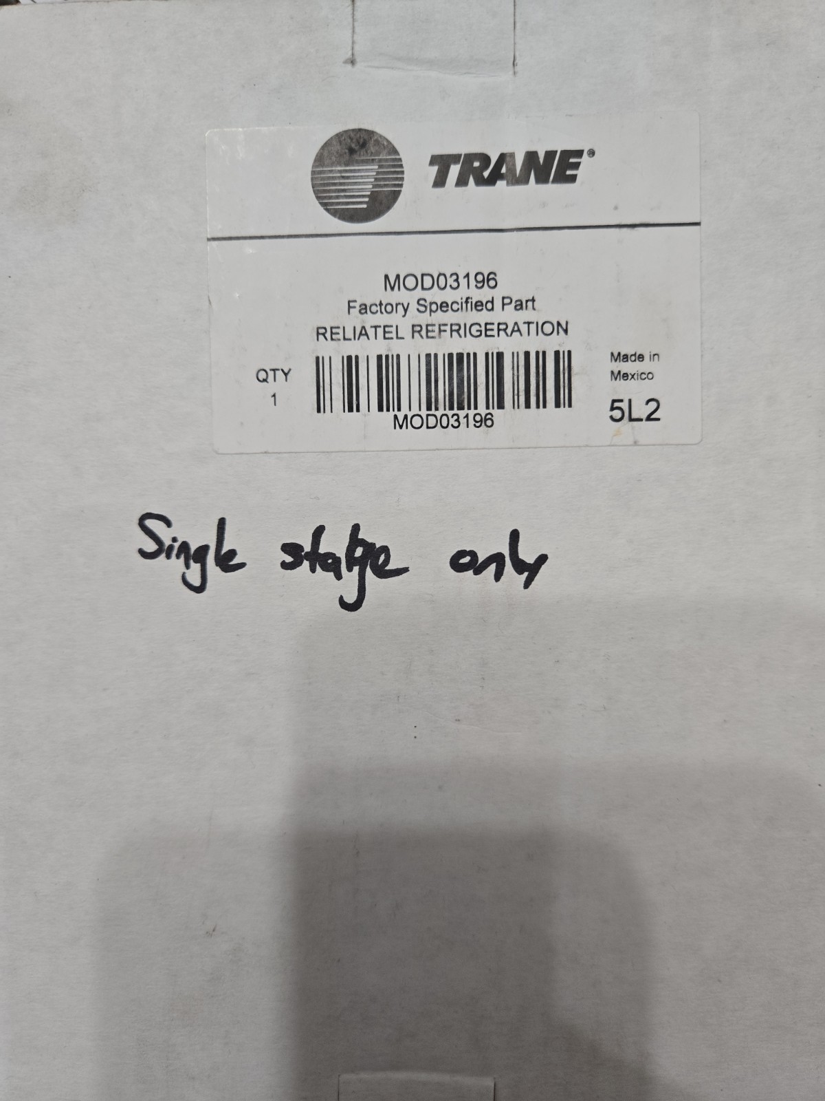 Trane 64002352 Rev D Control Board RTRM MOD03196. Single Stage Only!!