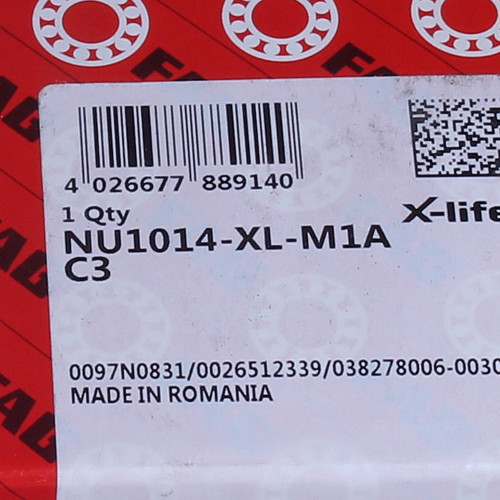 NU1014-XL-M1A-C3 FAG 70 x 110 x 20 mm CYL. ROLL. SINGLE ROW