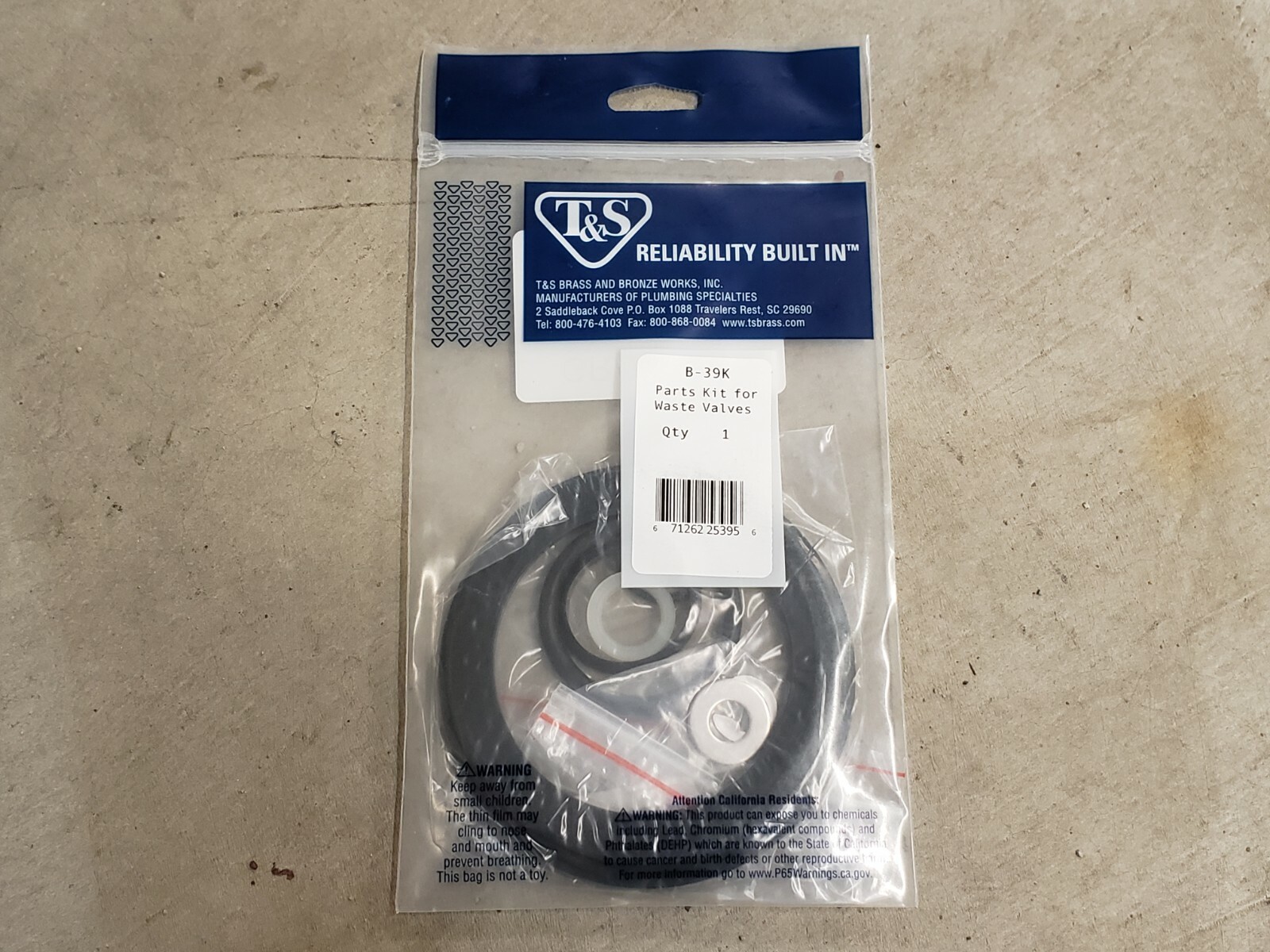 T&S Brass B39k Waste Valve Parts Kit – BRAND NEW, SHIPS SUPER FAST! FREE SHIP!