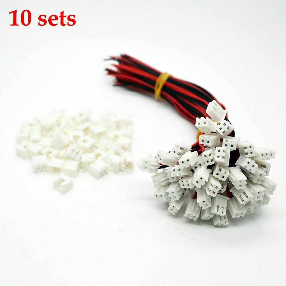 10 Sets/Lot 26AWG JST XH2.54 2 Pin Connector Plug Wire Cable 120mm Length Male