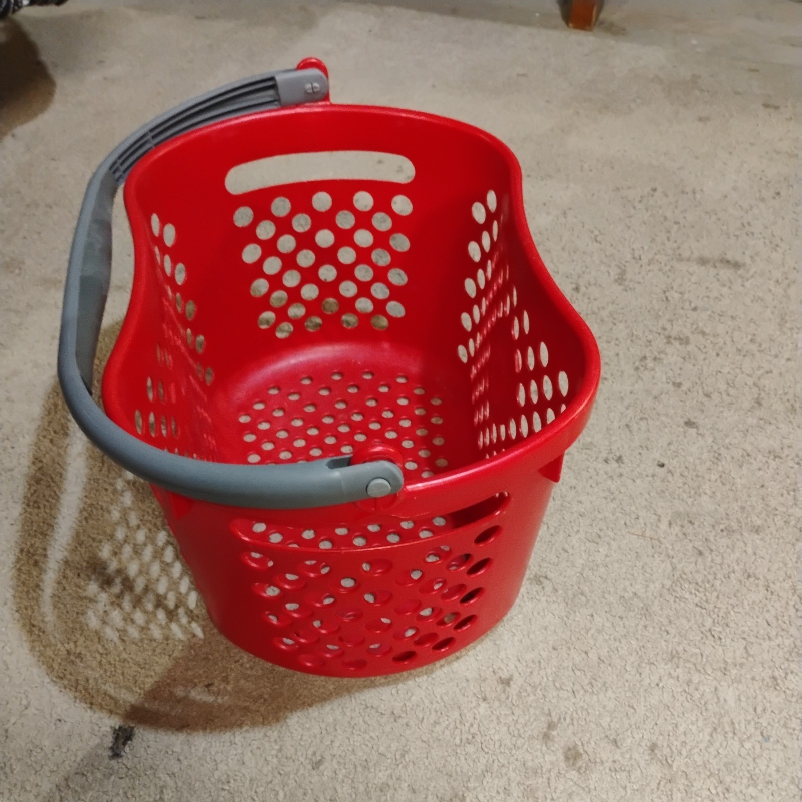 TARGET Red Shopping Basket With Logo. Gray handle and in excellent condition