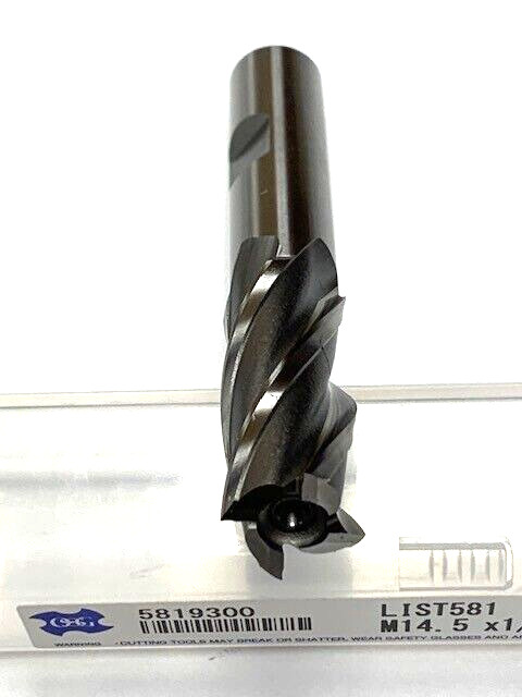 14.50 mm 4 FLUTE SINGLE END COBALT END MILL 1/2″ SHANK OSG 5819300