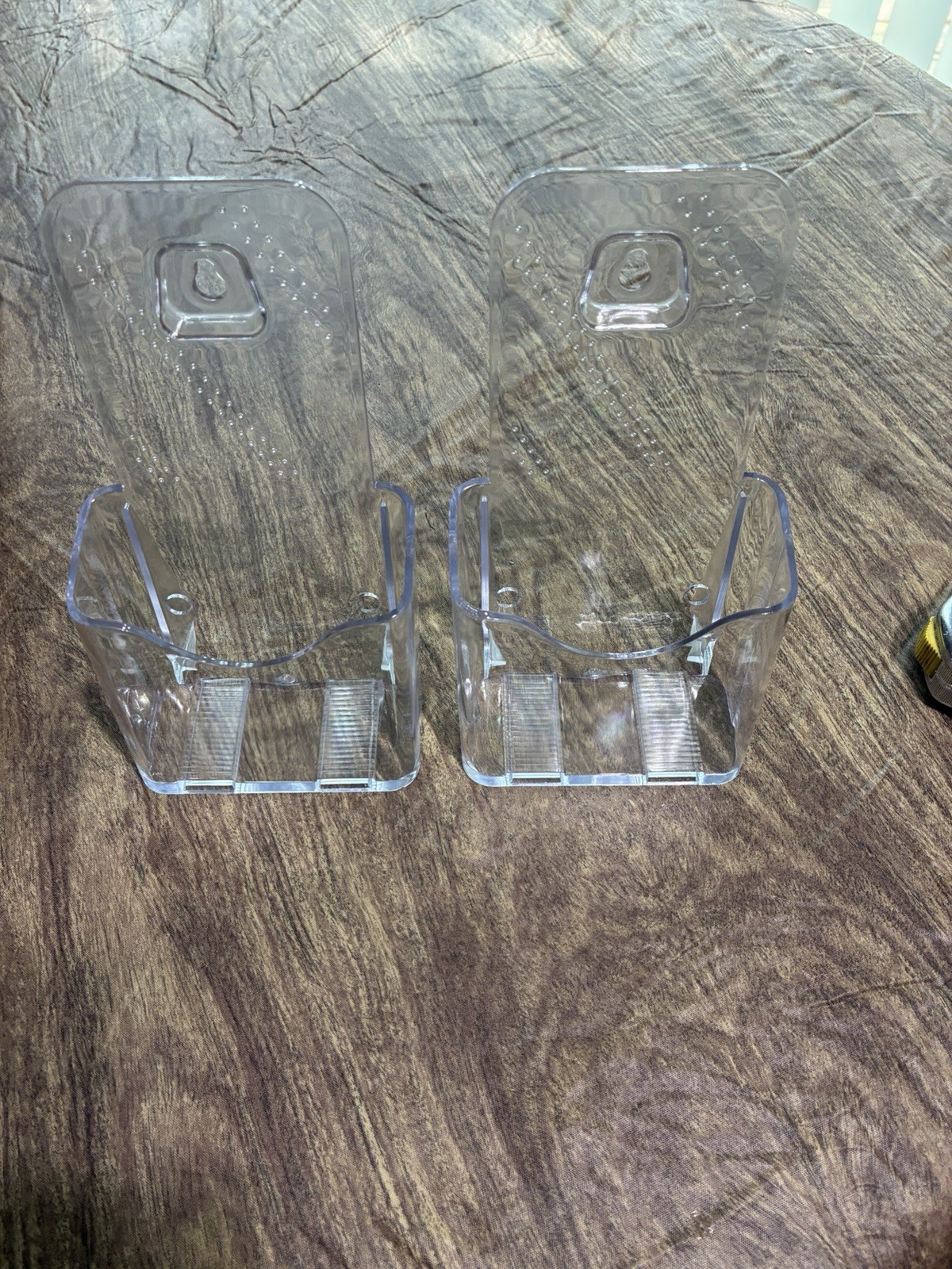 Clear Acrylic Wall-Mount or Stand Up Brochure/Card Holders. 4 inch Lot of 2.