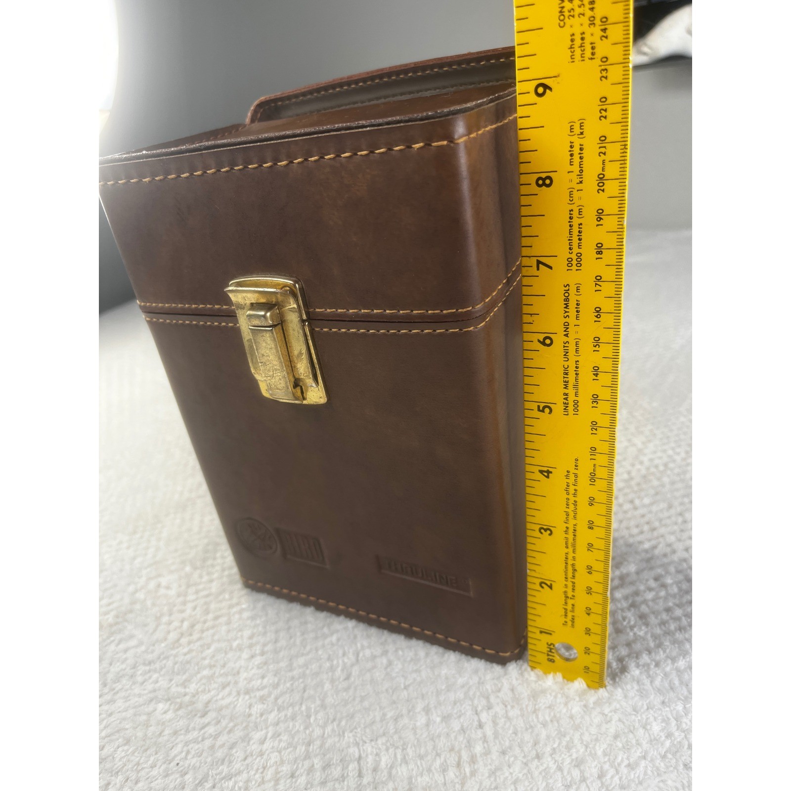 Bird Electronic Thruline Brown Faux Leather Hard Carrying Case Meter Box Vintage