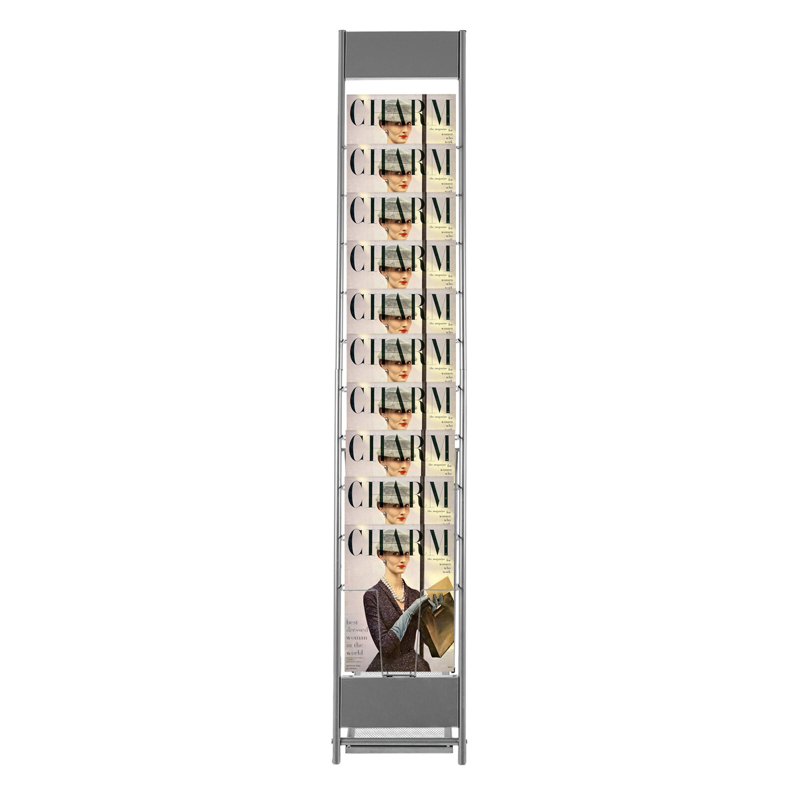 10Tier Floor Standing Literature Rack Brochure Magazine Display Holder Stand